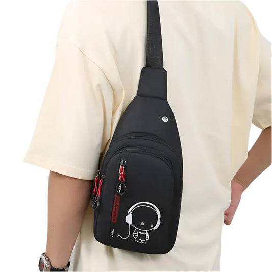 Men'S Chest Bag 2024 New Casual Fashion Shoulder Bag Male Hand Crossbody Korean Cycling Backpack