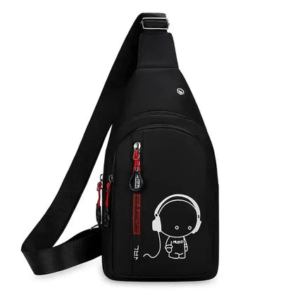 Men'S Chest Bag 2024 New Casual Fashion Shoulder Bag Male Hand Crossbody Korean Cycling Backpack