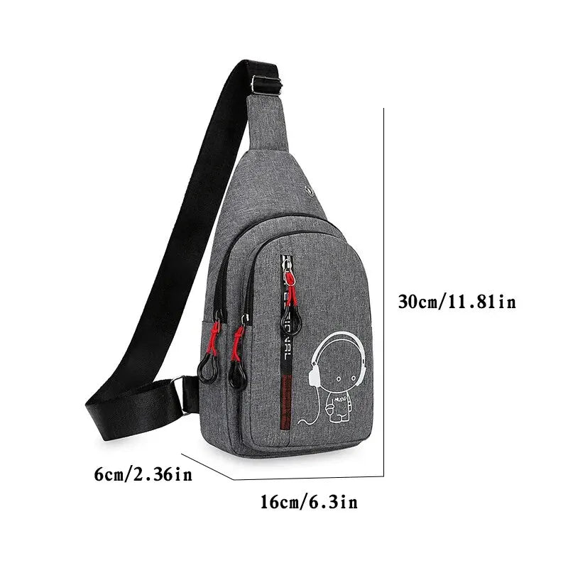 Men'S Chest Bag 2024 New Casual Fashion Shoulder Bag Male Hand Crossbody Korean Cycling Backpack